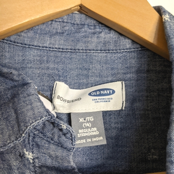 Old Navy Denim Shirt with Flower Print - Picture 7 of 8